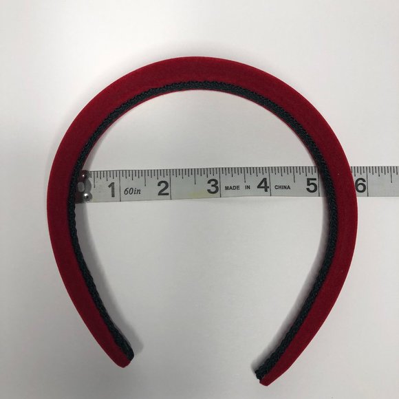 Vintage Red Velvet Head Band Retro Quiet Luxury Classic - Picture 7 of 7